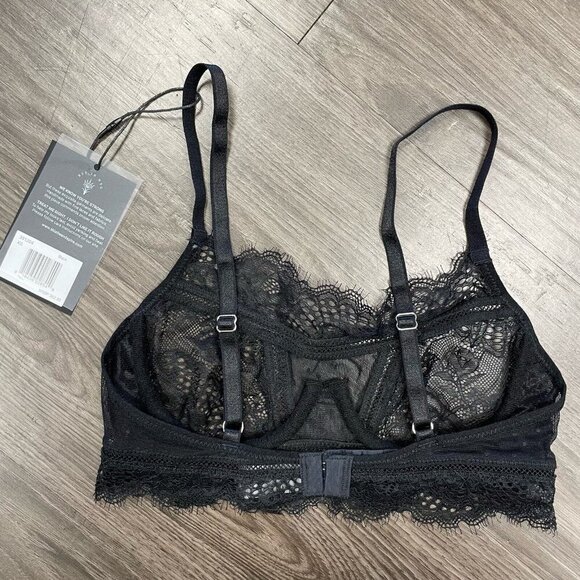 Thistle and Spire Amore Black Lace Bralette Women's XS Lace Wired Lingerie Bra - Picture 5 of 10